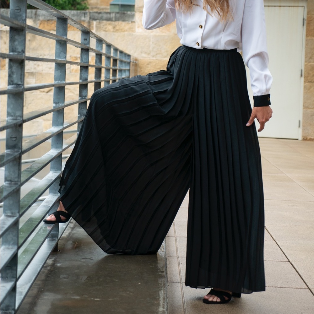 Black Ruffle Pants